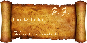 Panitz Fedor névjegykártya